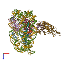 PDB entry 6nn6 coloured by chain, top view.