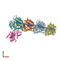 PDB entry 6nng coloured by chain, front view.