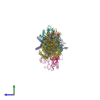 PDB entry 6nng coloured by chain, side view.