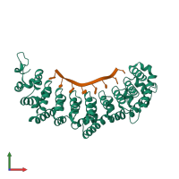 PDB entry 6noc coloured by chain, front view.