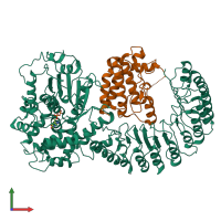 PDB entry 6npy coloured by chain, front view.