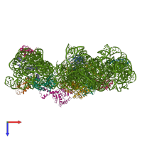PDB entry 6nqb coloured by chain, top view.