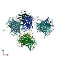 PDB entry 6nqo coloured by chain, front view.