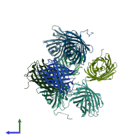 PDB entry 6nqs coloured by chain, side view.
