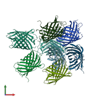 PDB entry 6nqv coloured by chain, front view.