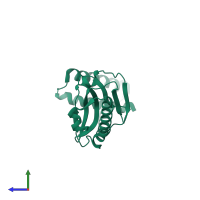 PDB entry 6nrl coloured by chain, side view.
