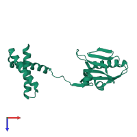 PDB entry 6nrl coloured by chain, top view.