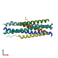 PDB entry 6nro coloured by chain, front view.