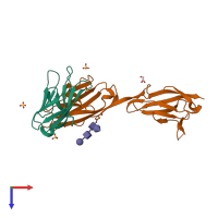PDB entry 6nrr coloured by chain, top view.