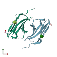 PDB entry 6nrx coloured by chain, front view.