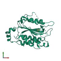 PDB entry 6nry coloured by chain, front view.