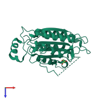 PDB entry 6nry coloured by chain, top view.