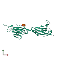 PDB entry 6ns1 coloured by chain, front view.