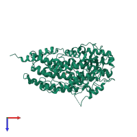 PDB entry 6ns3 coloured by chain, top view.