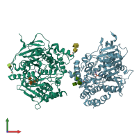 PDB entry 6nth coloured by chain, front view.