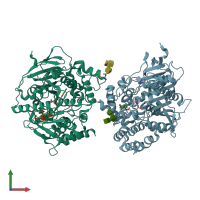 PDB entry 6ntn coloured by chain, front view.