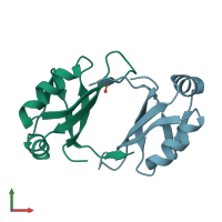 PDB entry 6nty coloured by chain, front view.