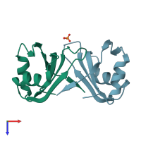 PDB entry 6nty coloured by chain, top view.