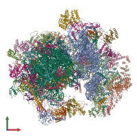 PDB entry 6nu2 coloured by chain, front view.