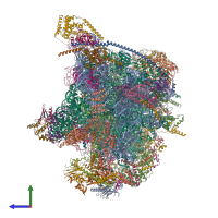 PDB entry 6nu2 coloured by chain, side view.