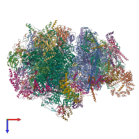 PDB entry 6nu2 coloured by chain, top view.