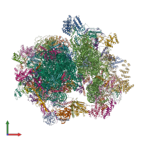 PDB entry 6nu3 coloured by chain, front view.