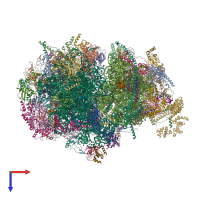 PDB entry 6nu3 coloured by chain, top view.