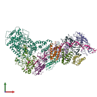 PDB entry 6nue coloured by chain, front view.