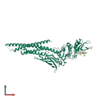 PDB entry 6nuq coloured by chain, front view.