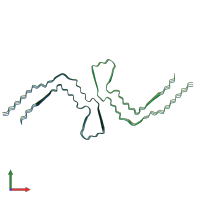 PDB entry 6nwq coloured by chain, front view.