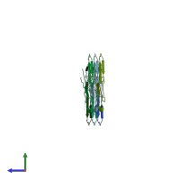 PDB entry 6nwq coloured by chain, side view.