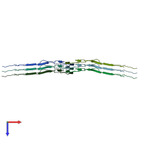 PDB entry 6nwq coloured by chain, top view.