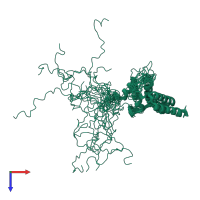 PDB entry 6nx4 coloured by chain, ensemble of 20 models, top view.