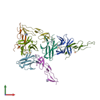 PDB entry 6nyp coloured by chain, front view.