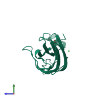PDB entry 6nyt coloured by chain, side view.