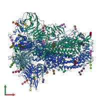 PDB entry 6nzk coloured by chain, front view.