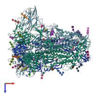 PDB entry 6nzk coloured by chain, top view.