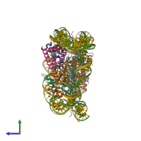 PDB entry 6nzo coloured by chain, side view.