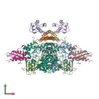 PDB entry 6nzu coloured by chain, front view.