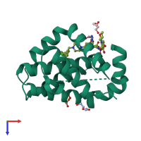 PDB entry 6o0m coloured by chain, top view.