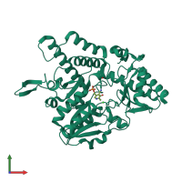 PDB entry 6o10 coloured by chain, front view.