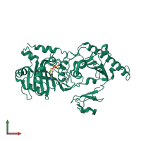 PDB entry 6o1e coloured by chain, front view.