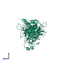 PDB entry 6o1e coloured by chain, side view.