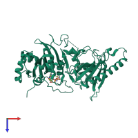 PDB entry 6o1e coloured by chain, top view.