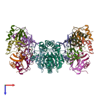 PDB entry 6o1k coloured by chain, top view.