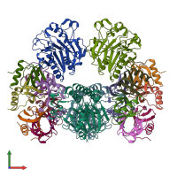 PDB entry 6o1m coloured by chain, front view.