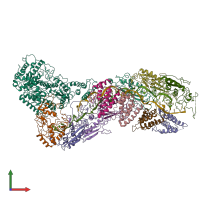 PDB entry 6o1o coloured by chain, front view.