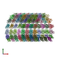 PDB entry 6o2t coloured by chain, front view.