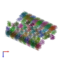 PDB entry 6o2t coloured by chain, top view.