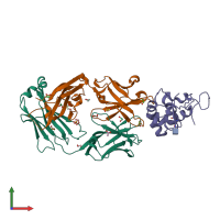 PDB entry 6o39 coloured by chain, front view.